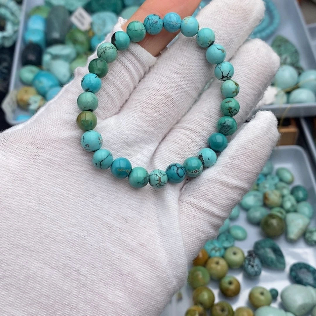 未镶嵌绿松石卡6圆珠手串
