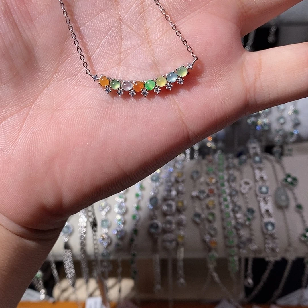 翡翠银S925镶嵌颈饰