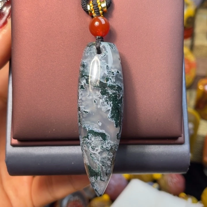 玛瑙/玉髓未镶嵌珠宝奇石尚品天然水草手工打磨抛光888