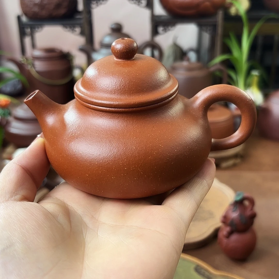 紫砂茶壶容天红降坡170cc