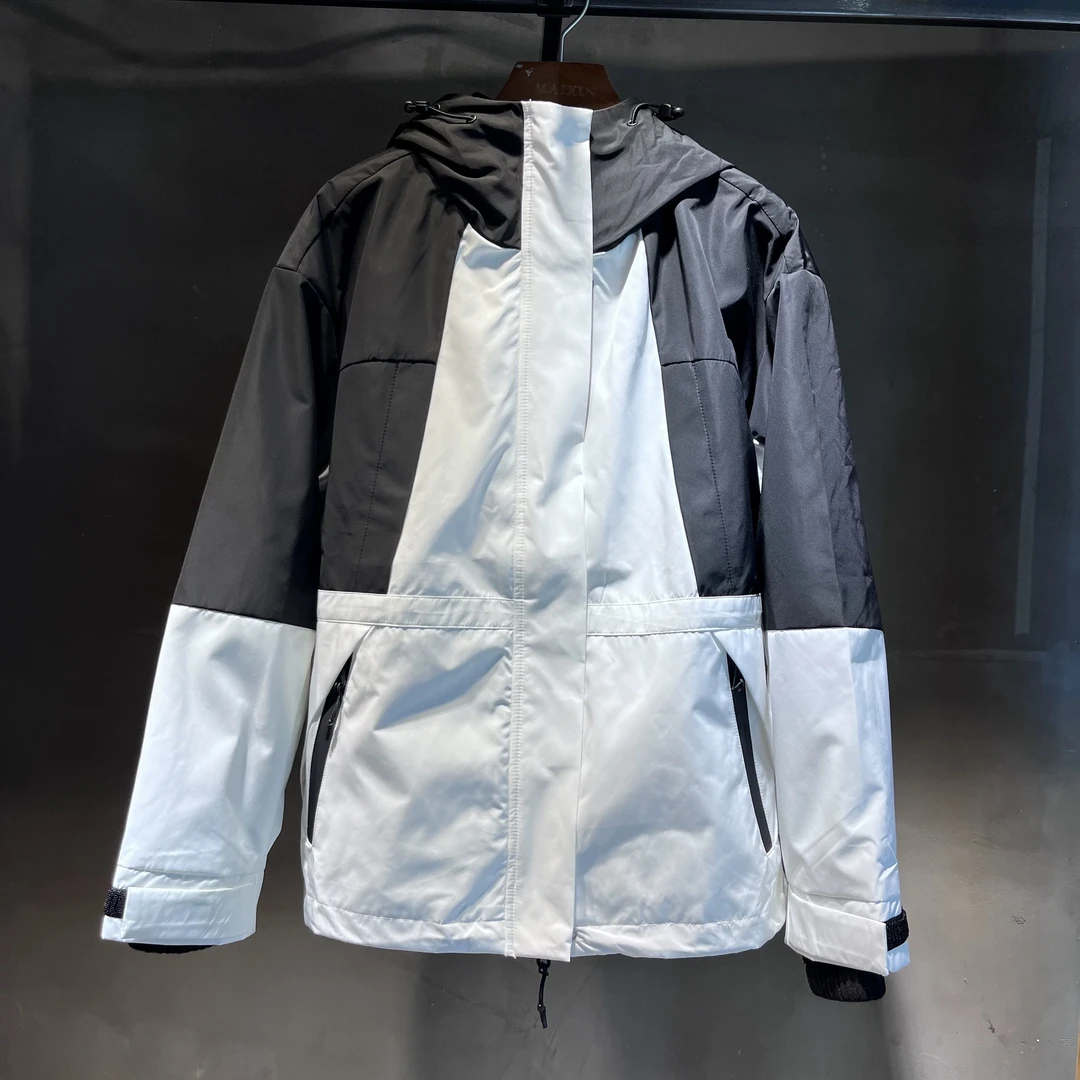 麦寻女装WAMYQ001秋冬新款黑白熊猫户外冲锋衣可拆卸内胆防风外套