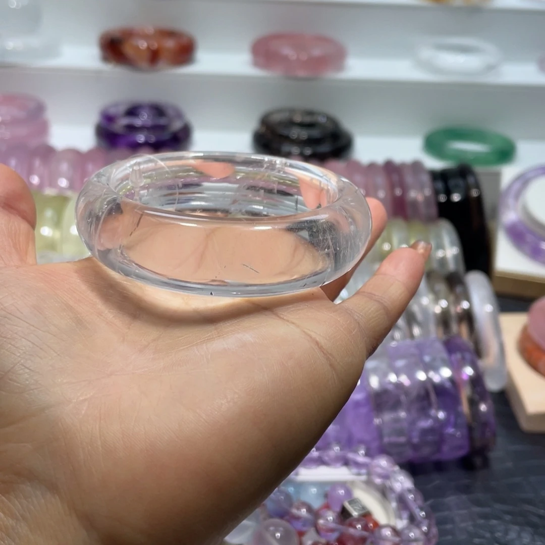 水晶手镯54.7圈口9号未镶嵌