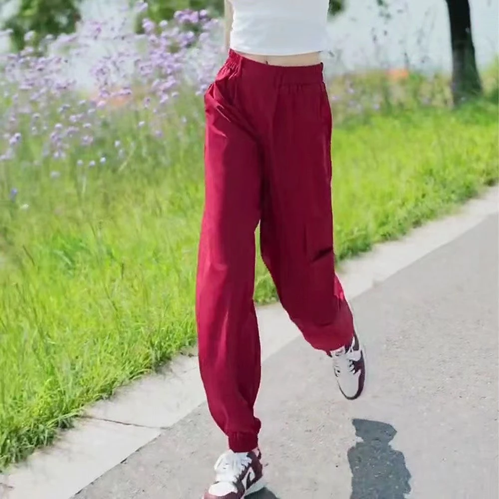 束脚工装裤女2025夏季薄款新款高腰垂感透气速干老钱风松弛感女装