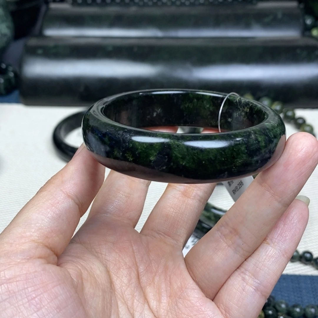 雨***云蛇纹石玉未镶嵌手镯58.5mm