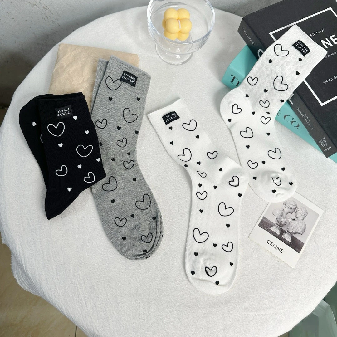 【直播间自选】春夏新款中短长棉袜点子纱花灰系芭蕾韩系高级蝴蝶结