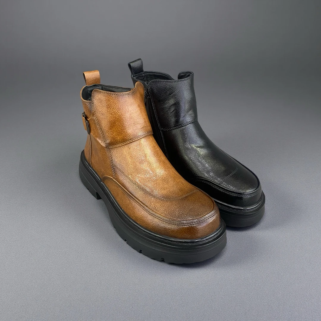 马丁靴男高帮潮流百搭厚底休闲防滑工装靴冬季