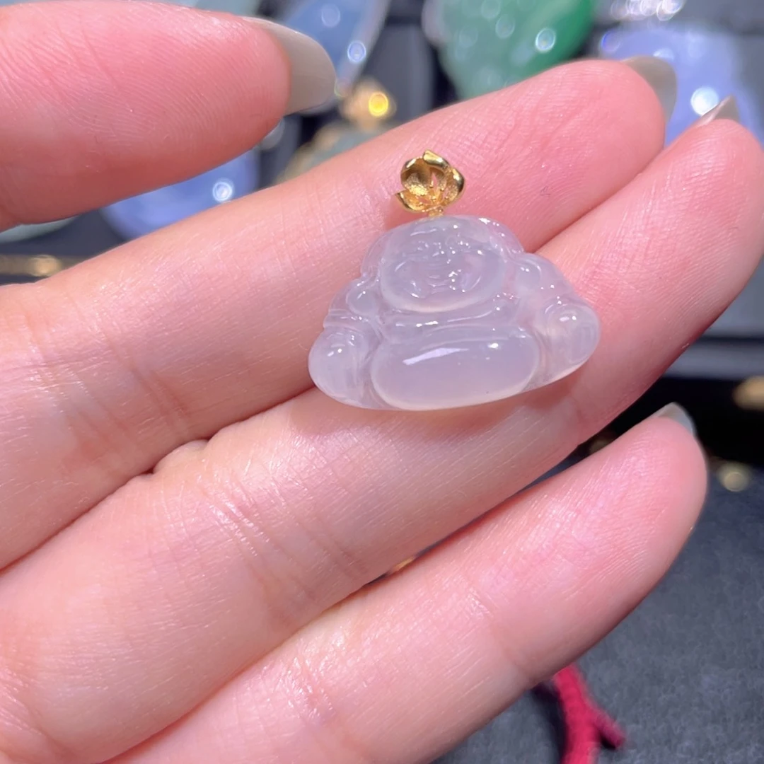 颈饰18K金镶嵌翡翠翡翠