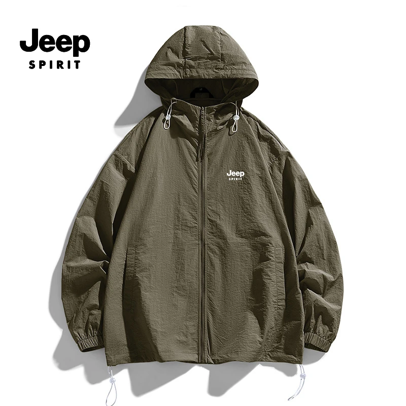 JEEP吉普男女防晒连帽情侣外套春夏薄款遮阳垂感冰凉轻薄防晒衣