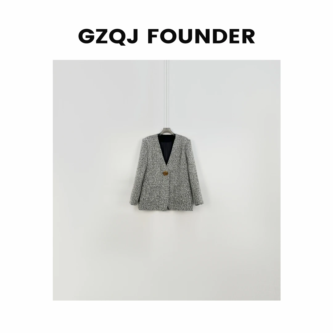 老琴私服【精致翘楚】高级感时尚气质宽松百搭羊毛西装外套 4771