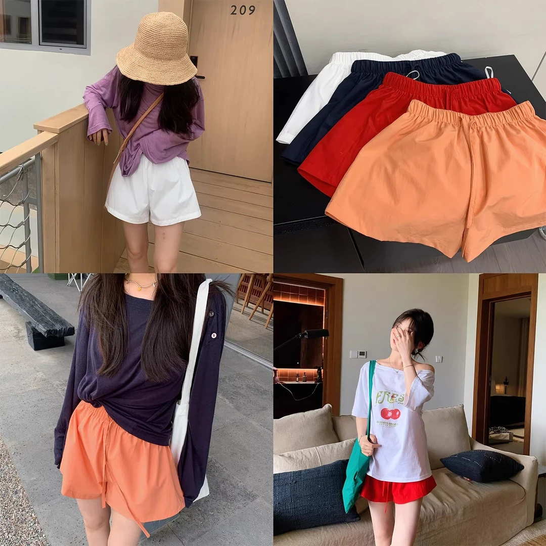 一三良品小个子 夏季多巴胺彩色棉质松紧腰沙滩运动休闲短裤Z5576