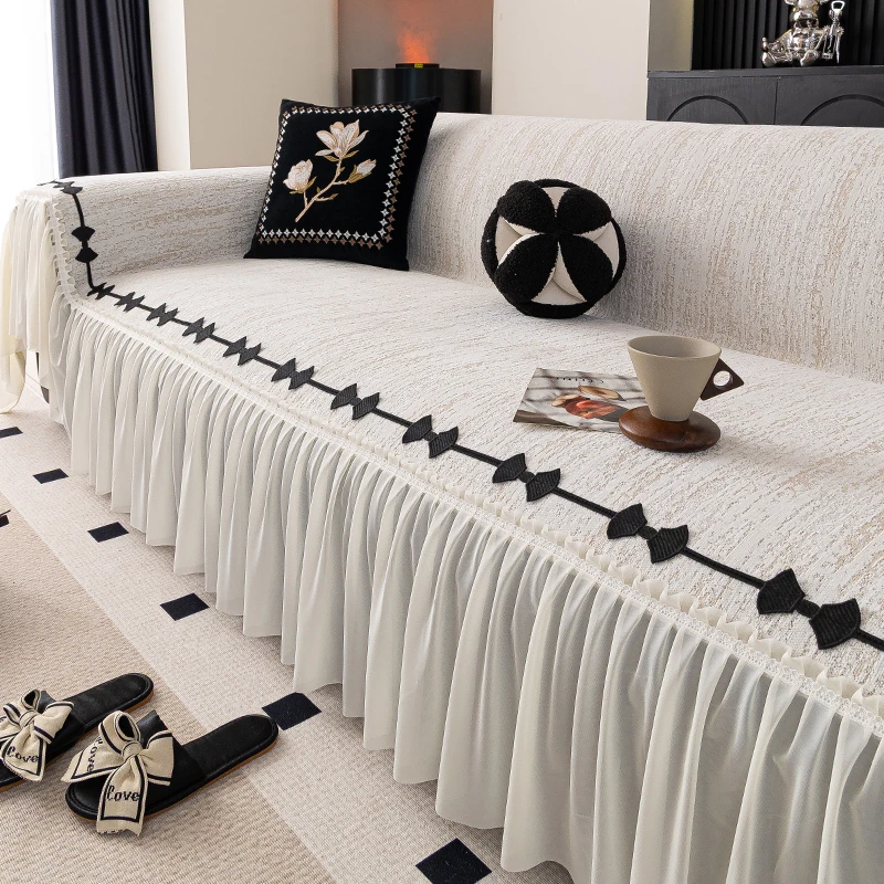 麦颜四季通用简约雪尼尔沙发巾2025新款沙发盖布巾套罩直排一片式