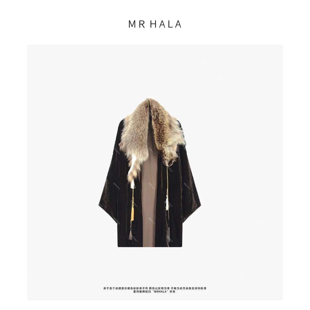 MRHALA 雍容多色穗子丝绒披肩上衣女 LW40472