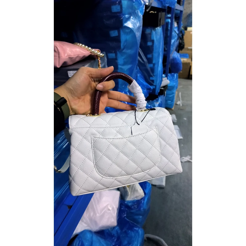 YUSHA/高档高版大号白色阿豆鱼子酱-圈扣-9518红柄