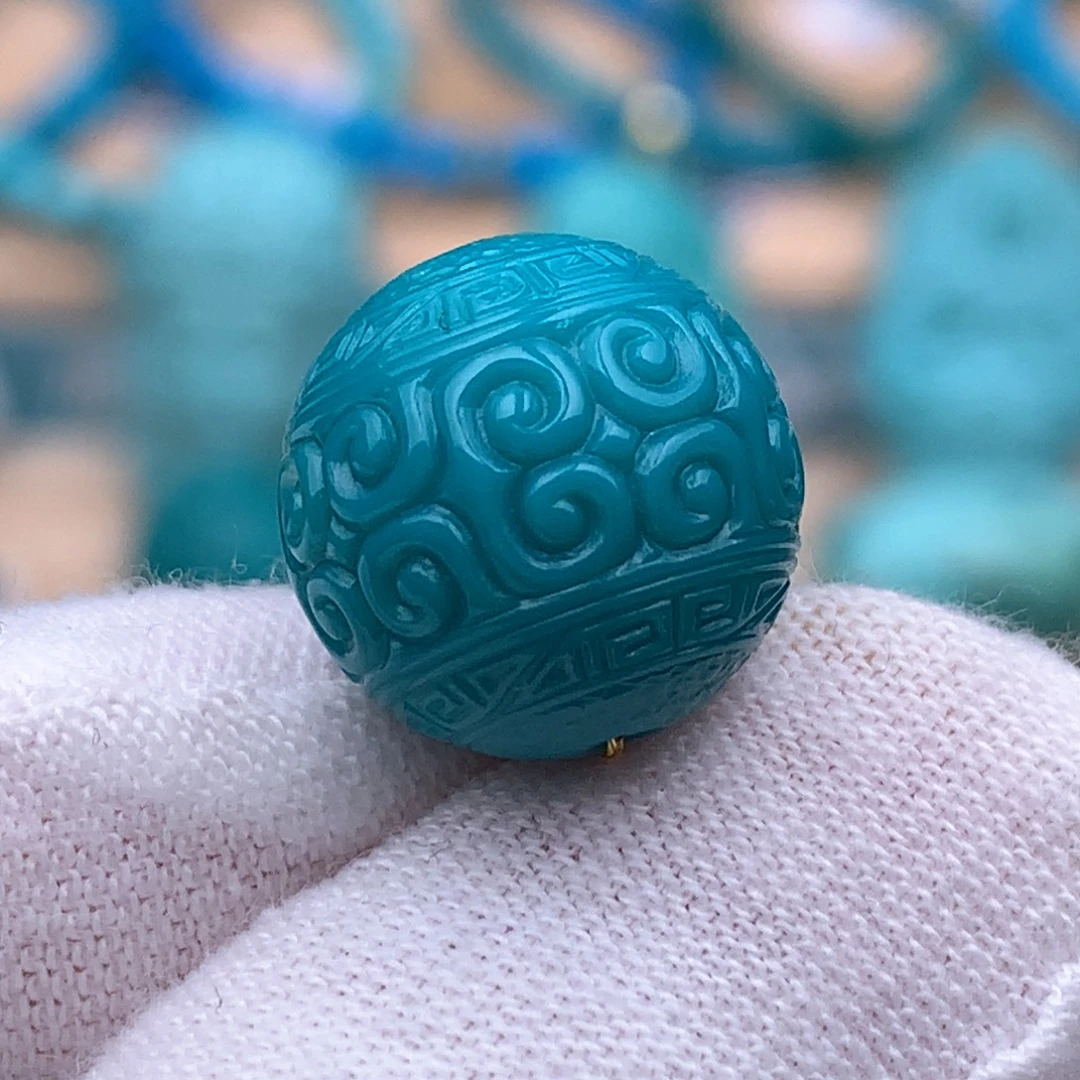 绿松石未镶嵌珠宝奇石13.9mm