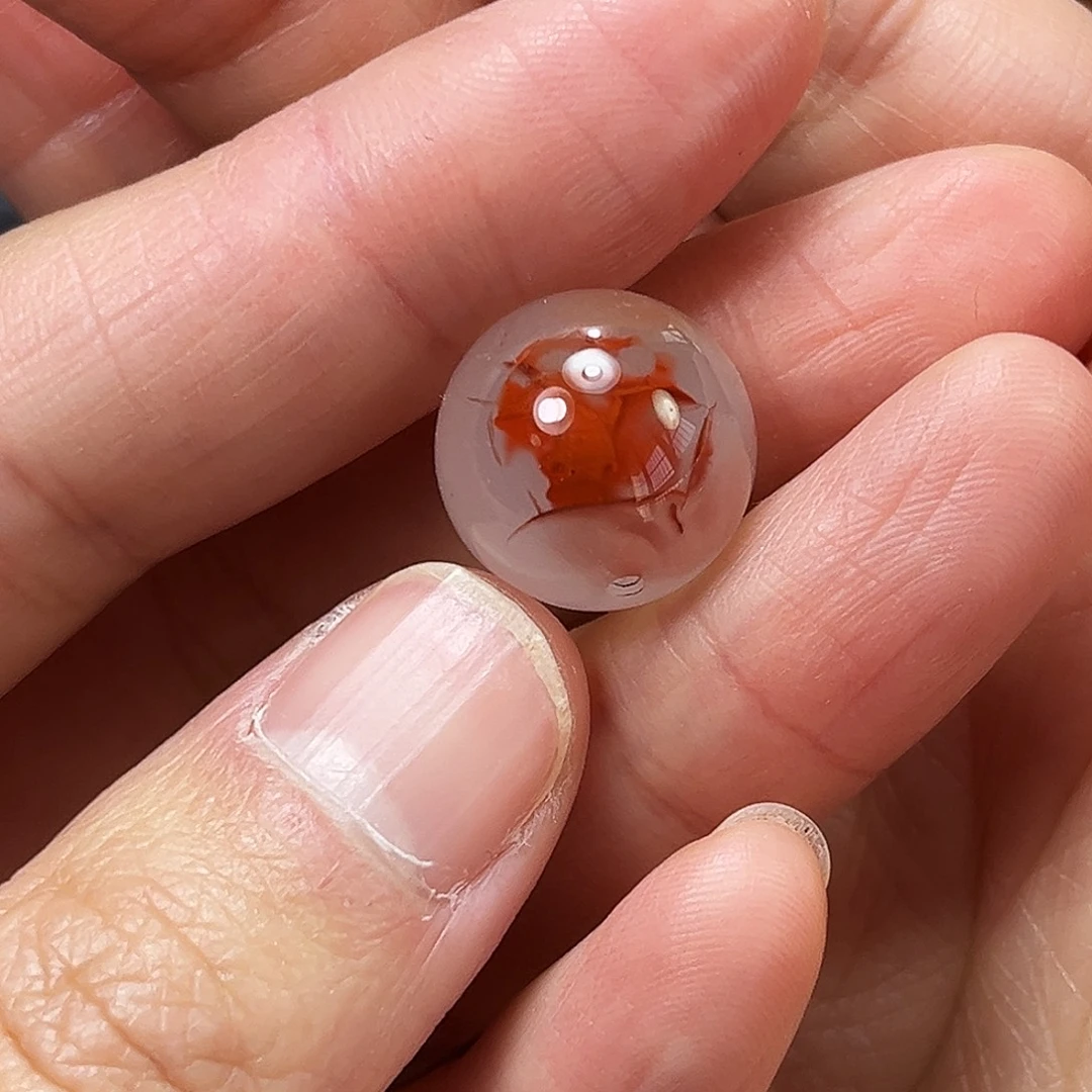 南红玛瑙未镶嵌珠宝奇石川料冰飘14.7mm