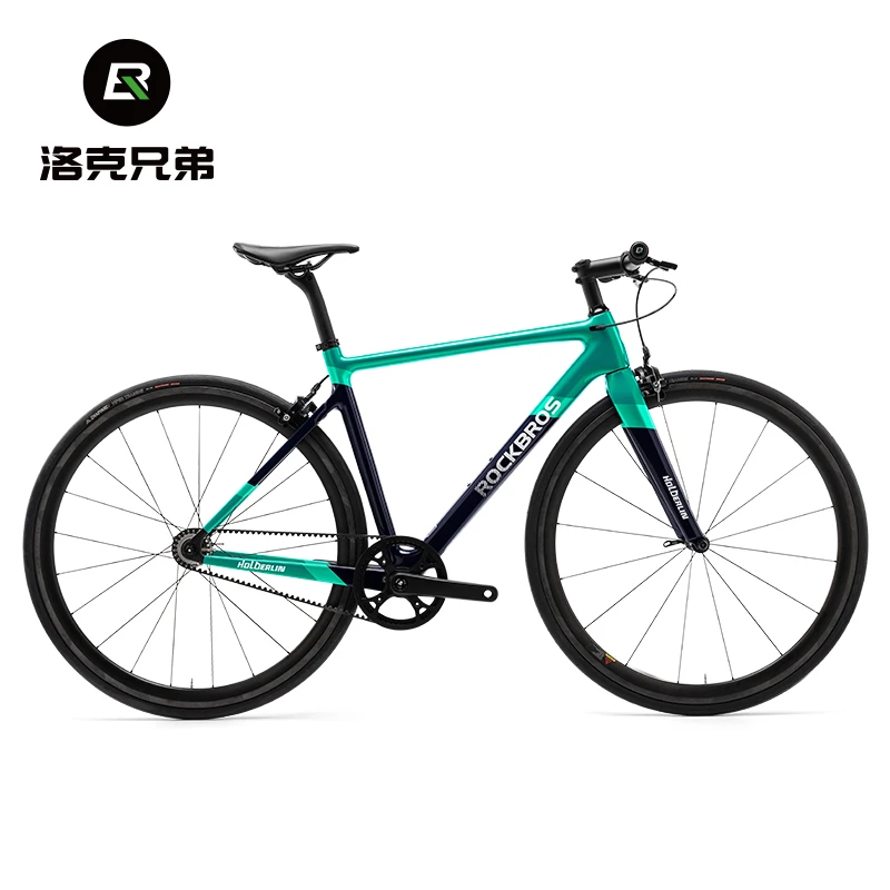 洛克兄弟平把公路车碳纤维T700自行车城市休闲V刹骑行单变速男女