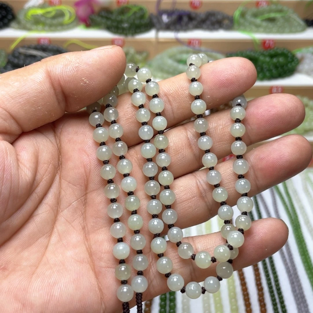 和田玉未镶嵌颈饰6mm