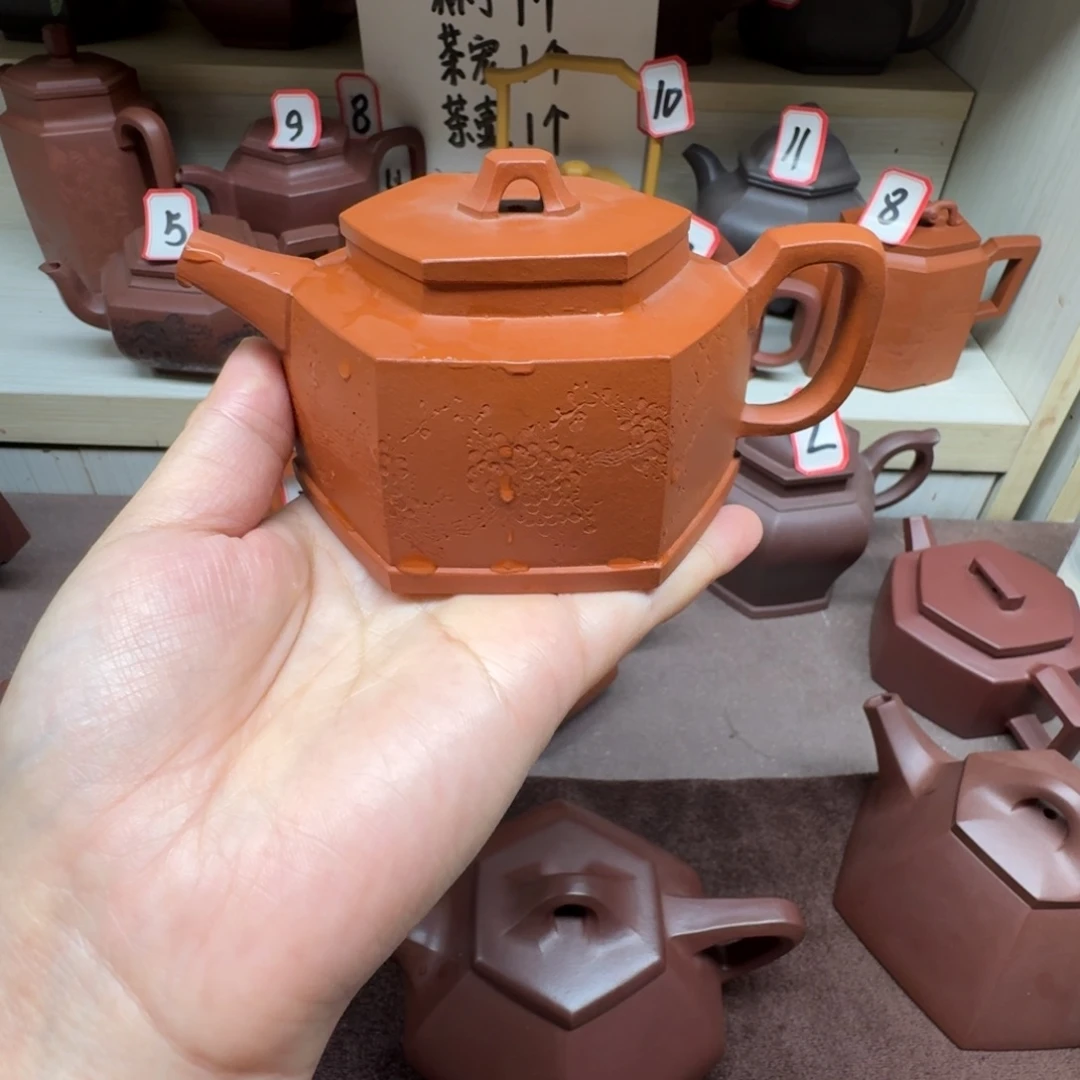 茶壶朱泥全手工六方德宗230cc瑕疵