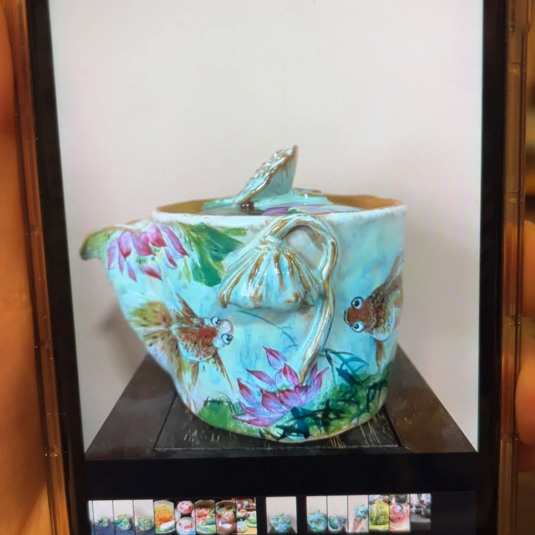 柴烧纯手工手绘陶瓷?*里