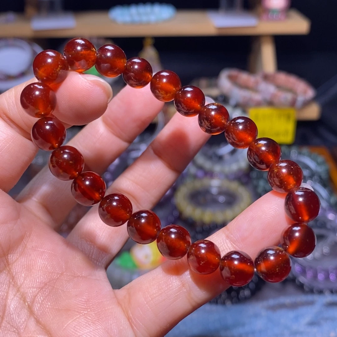 未镶嵌手串水晶33金沙石榴石卡8