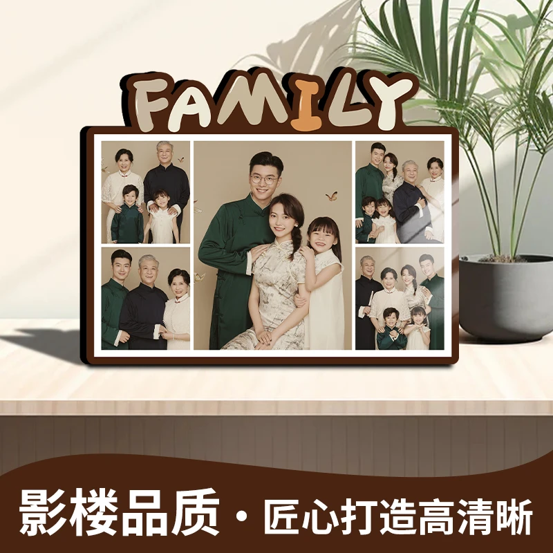 FAMILY五宫格定制相框摆台照片做成相册洗相片打印婚纱照水晶摆件