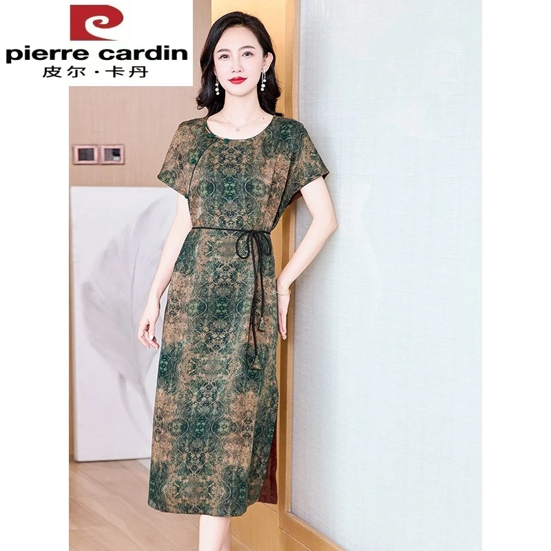 高级感真丝花萝香云纱连衣裙女夏新款桑蚕丝印花双面穿气质国风妈
