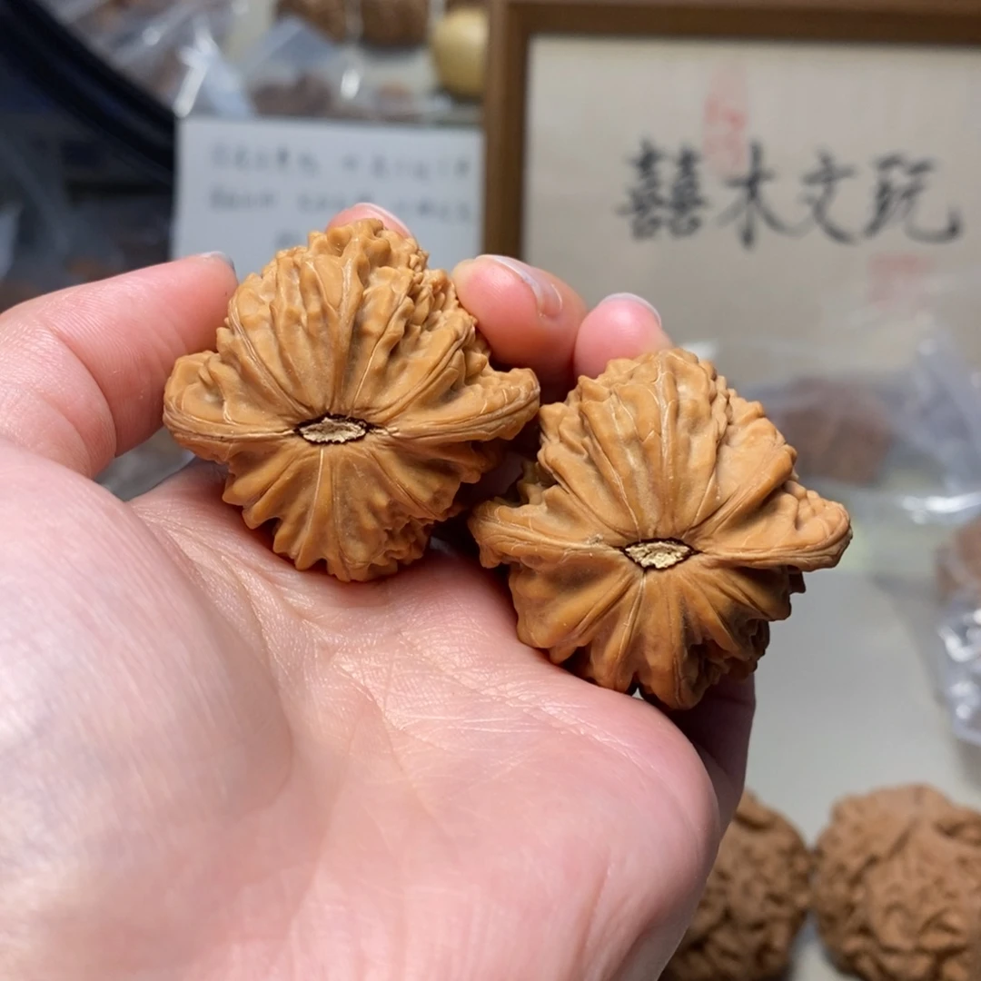 文玩核桃把件40磨盘