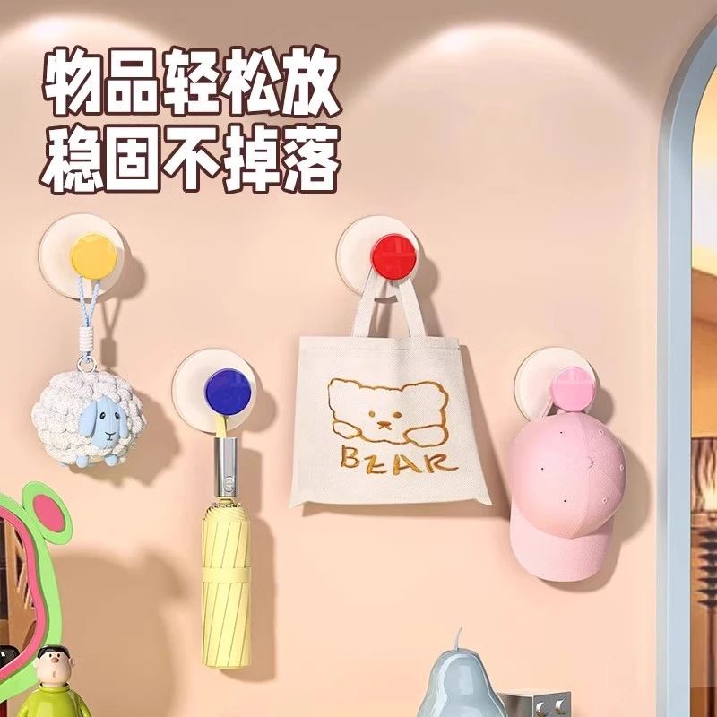 玄关吸盘挂钩免打孔强力承重粘胶入户门口放钥匙好物挂帽子置物架