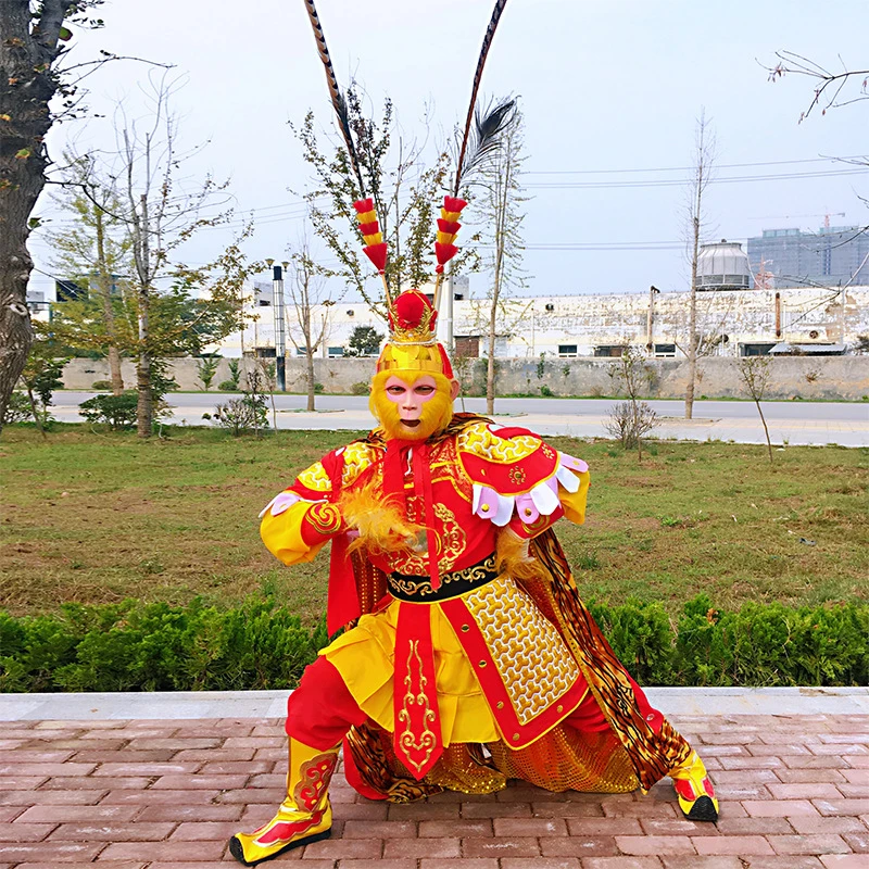 孙悟空衣服齐天大圣套装美猴王演出服西游记舞台表演服装刺绣套装