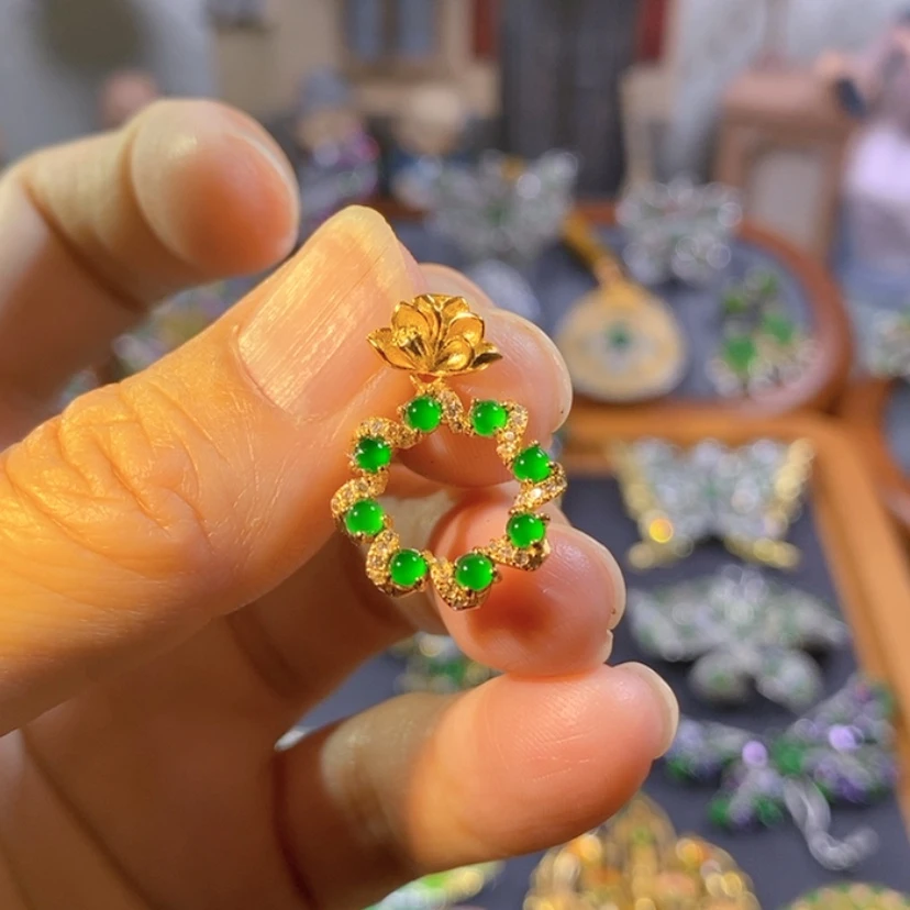 【闪购商品】银S925镶嵌挂件翡翠