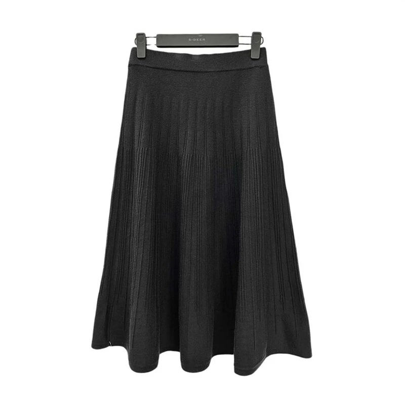 【安瞳专属】圣迪奥肌理针织不规则A字百搭伞裙S233Z1114