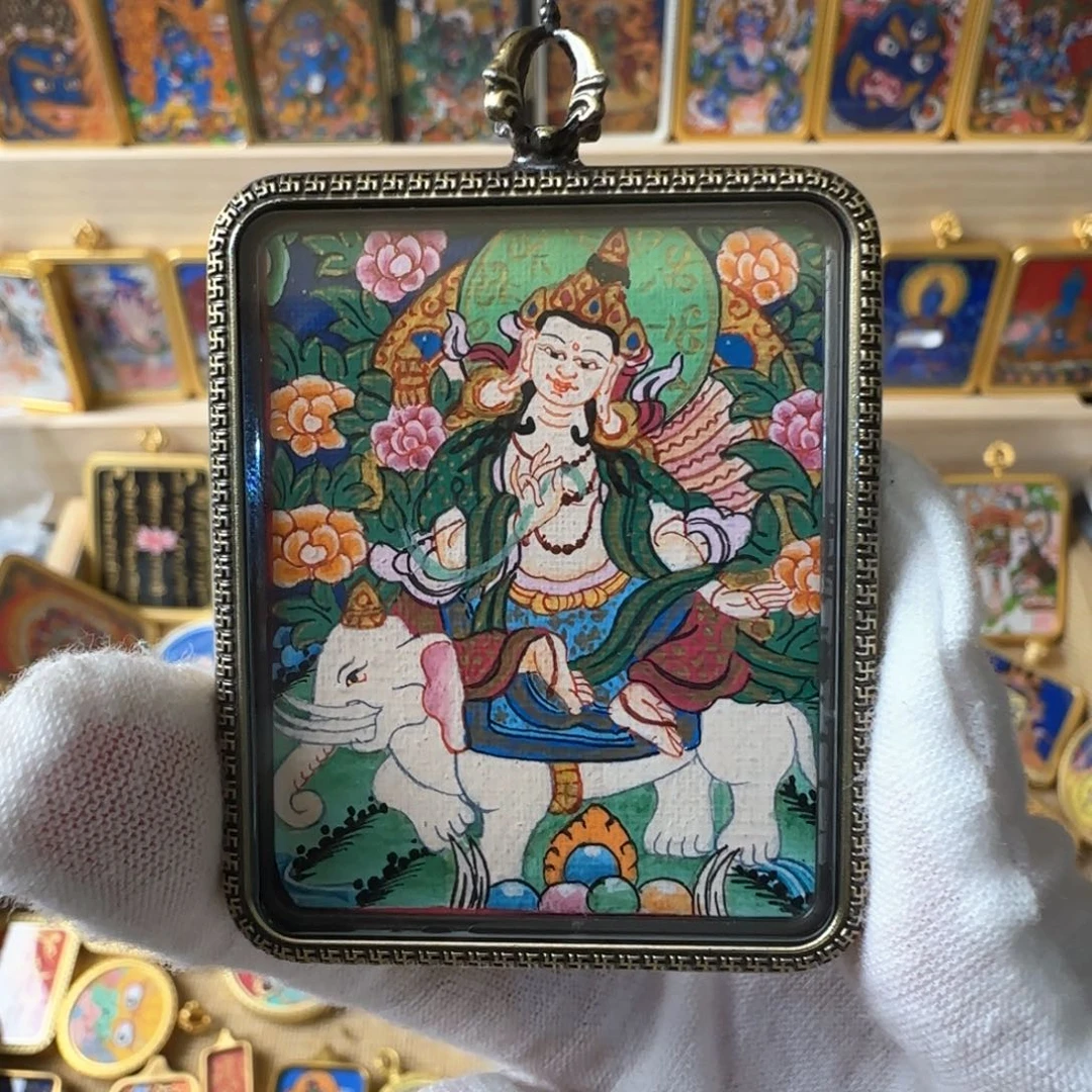 吊坠普贤 纯手绘 4*5尺寸
