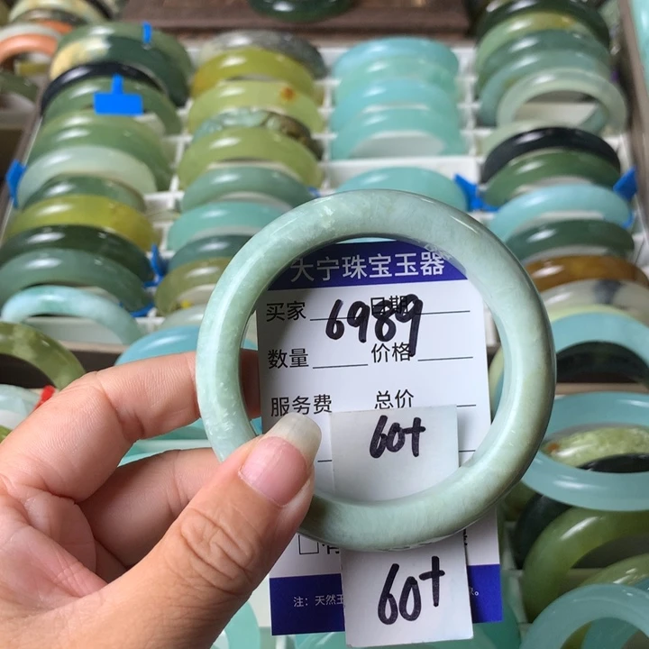未镶嵌蛇纹石玉手镯6989