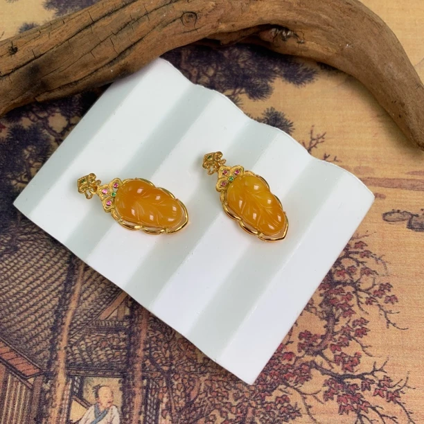 【闺蜜专属】蜜蜡树叶吊坠-多样性发一-250118033