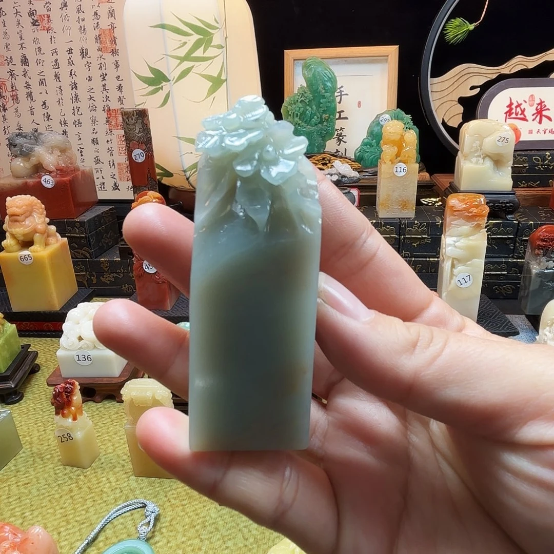 印石寿山石天青小花8