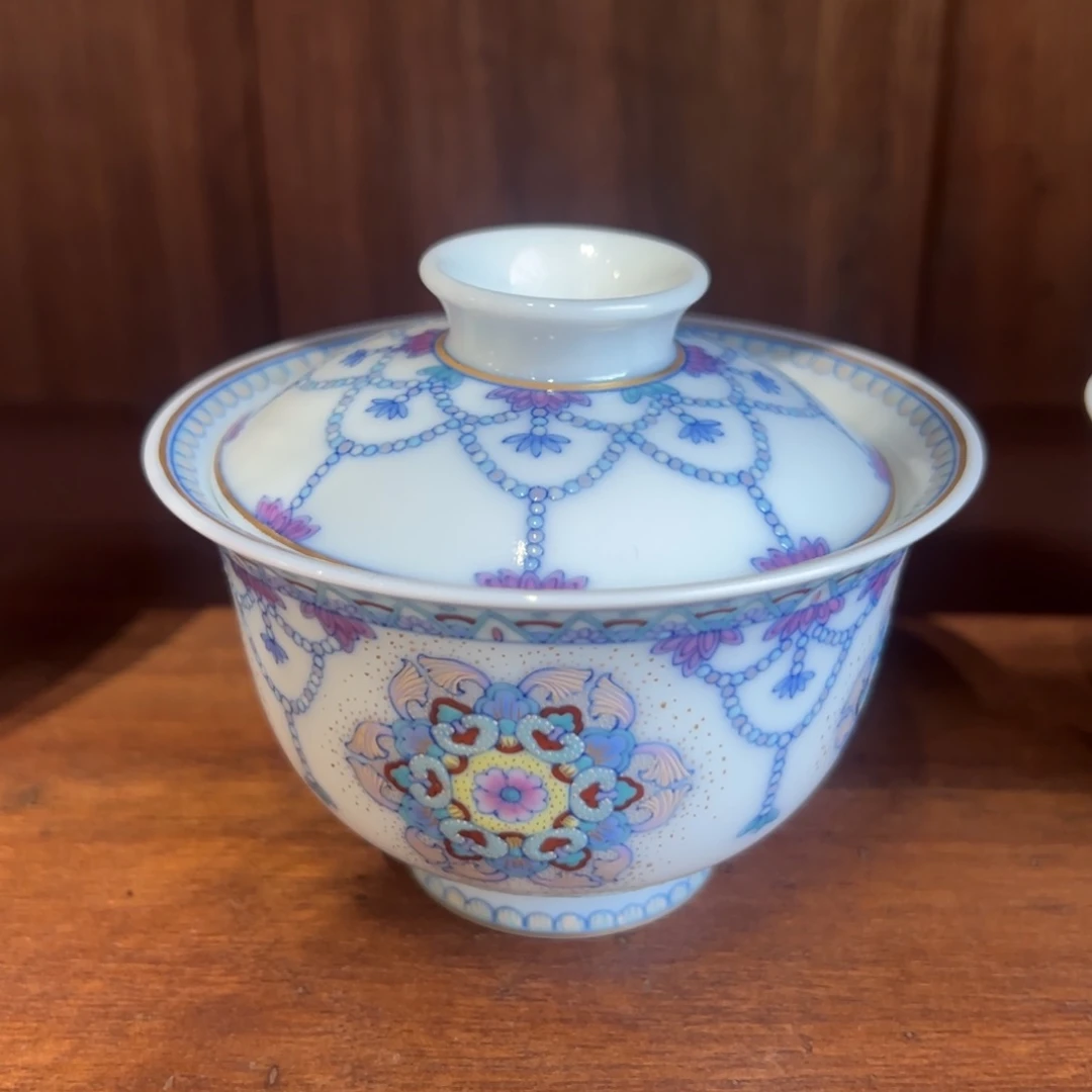 H冉月观隐星空宝相盖碗