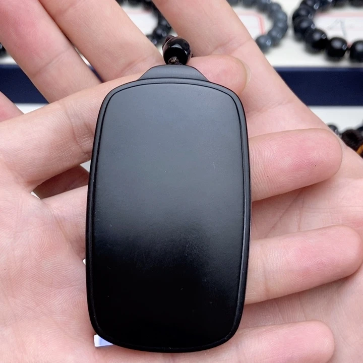 未镶嵌手链和田玉（墨玉）四七无事牌85.6克