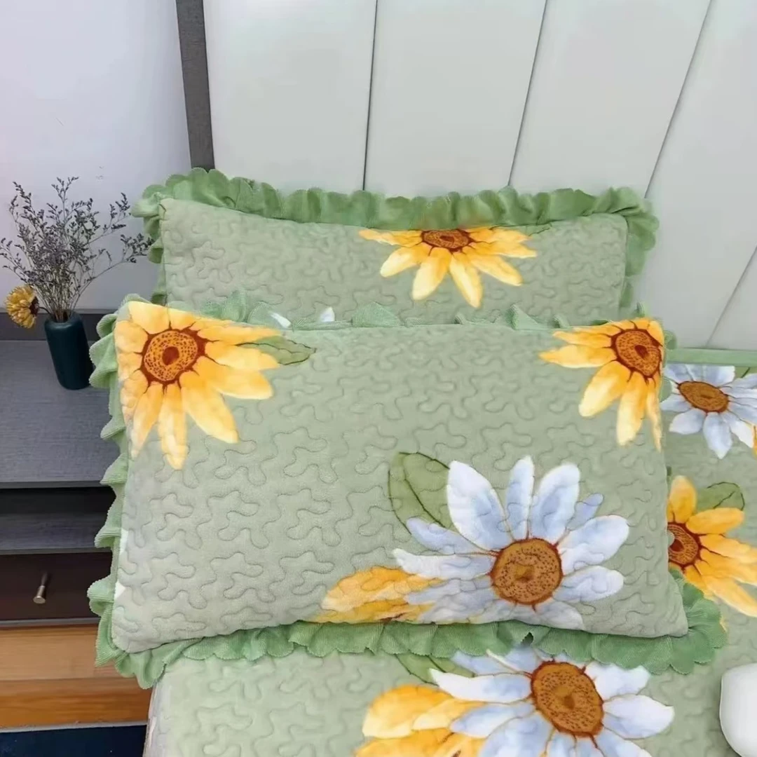 秋冬款【向日葵】婴儿宝宝绒枕套枕头套J