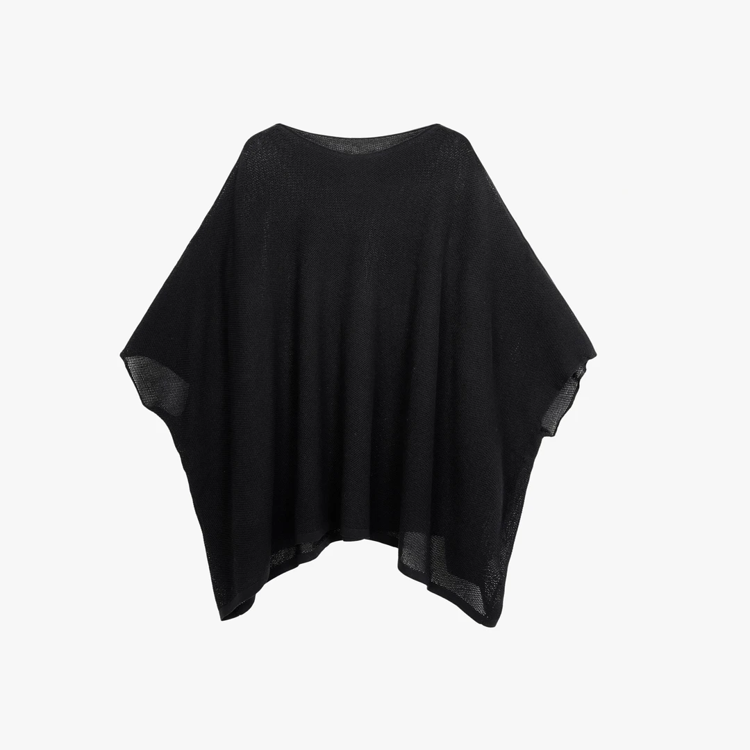 燕小姐“神秘斗篷”日本进口三醋酸显瘦镂空百搭飘逸斗篷蝙蝠袖罩衫