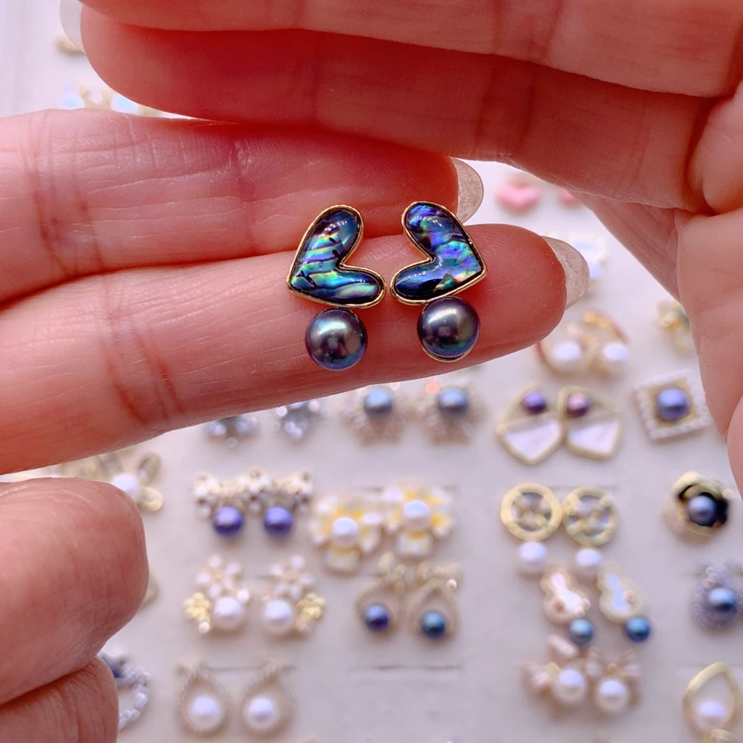 淡水珍珠合金耳饰