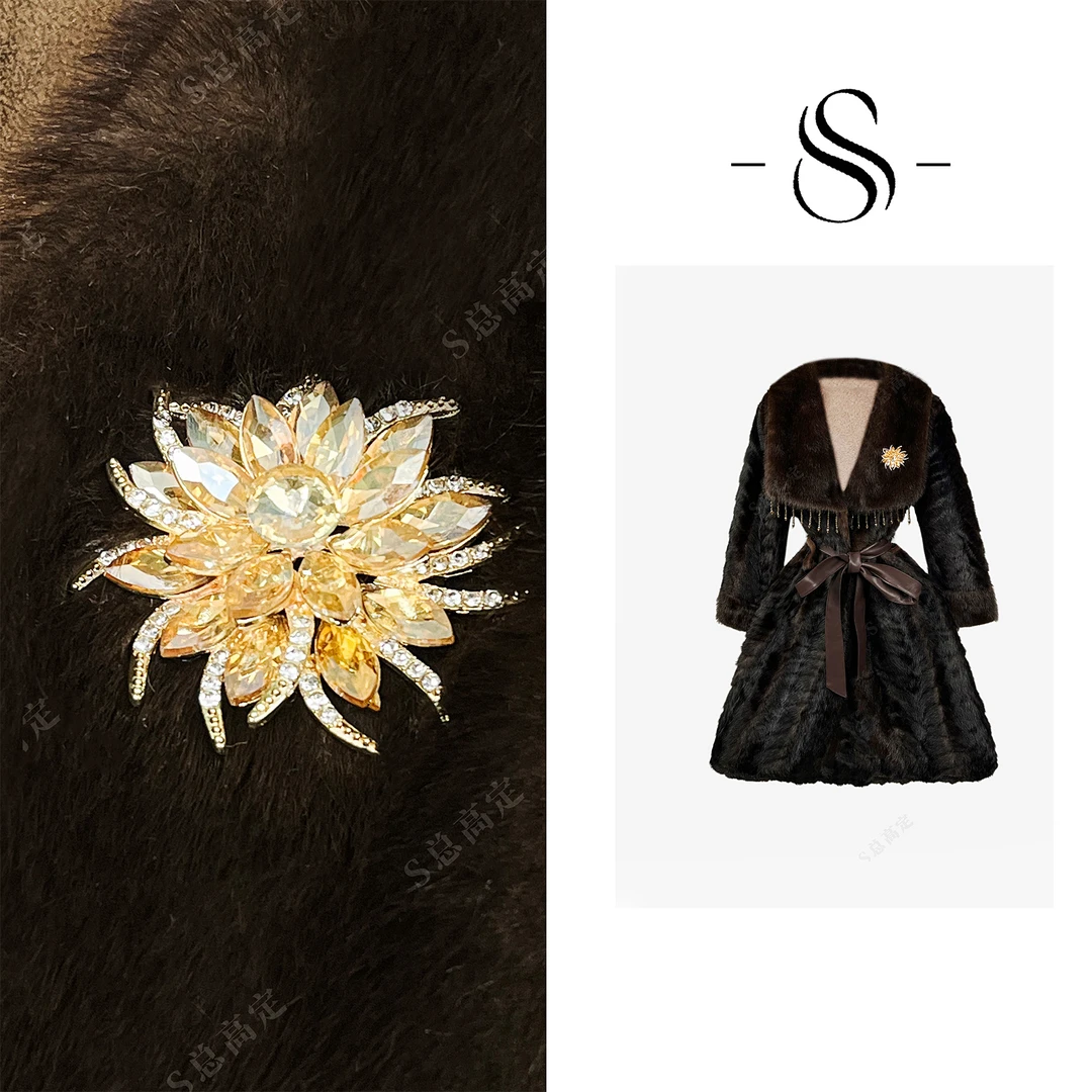 【妮妮】韩系冬季高级气场领部流苏纹设计束腰显瘦外套D0285