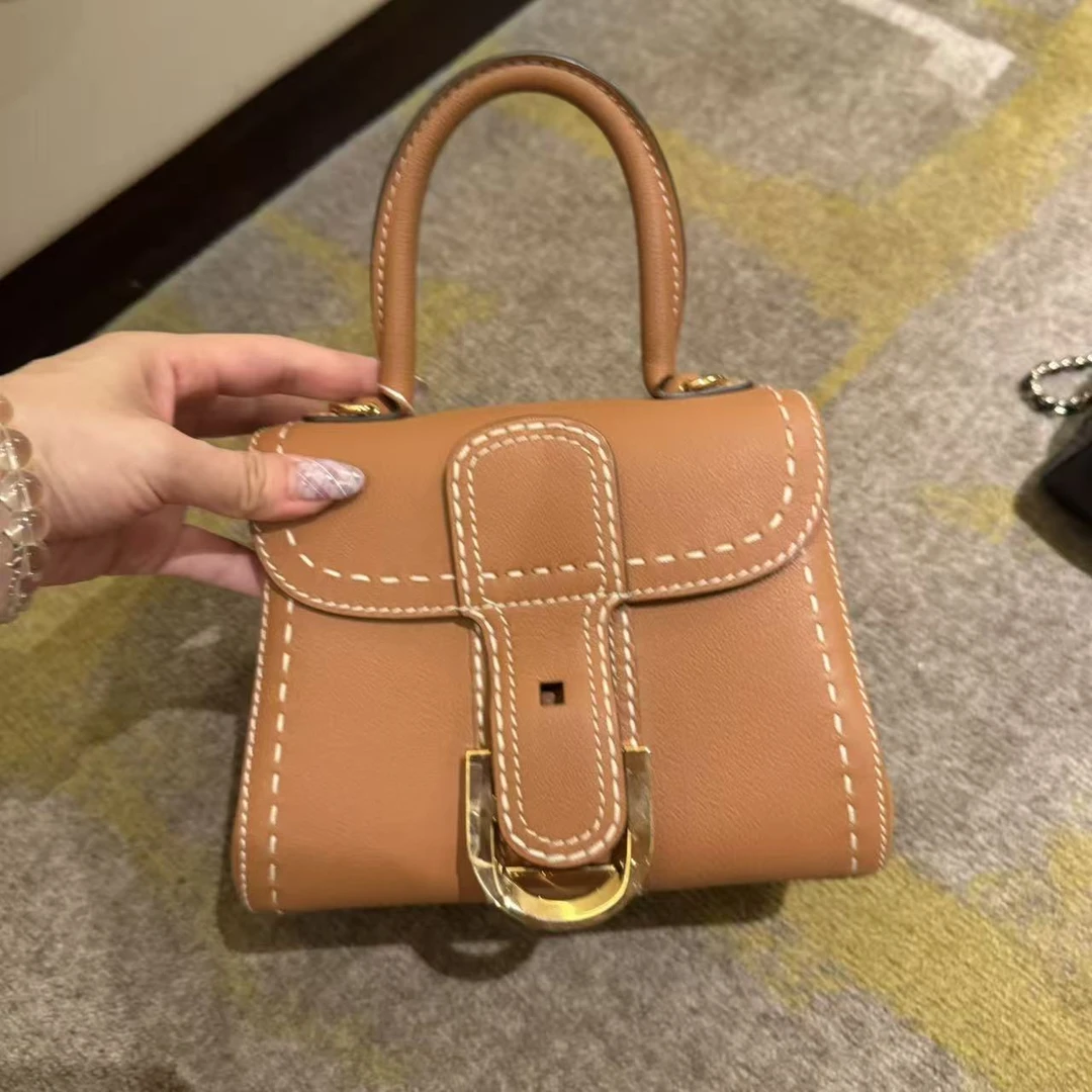 95新 Delvaux/德尔沃 棕色手提/二奢包包