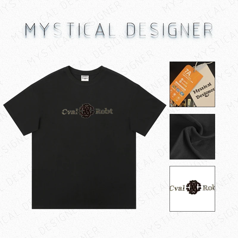 奢侈欧州站高端名牌男装短袖圆领t恤100%纯棉轻奢男女同款SS042