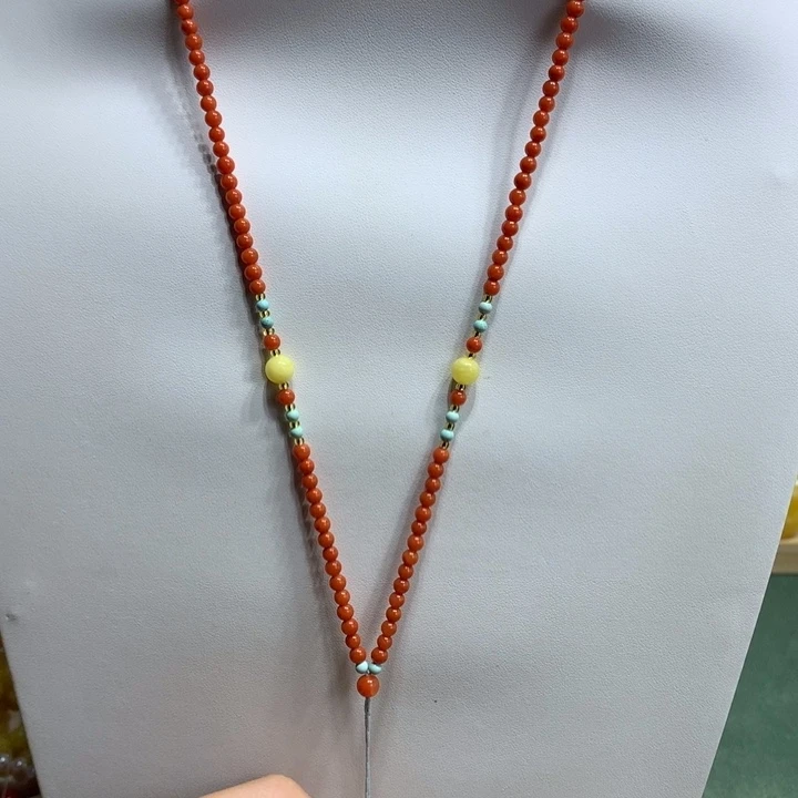 南红玛瑙未镶嵌颈饰3.6mm