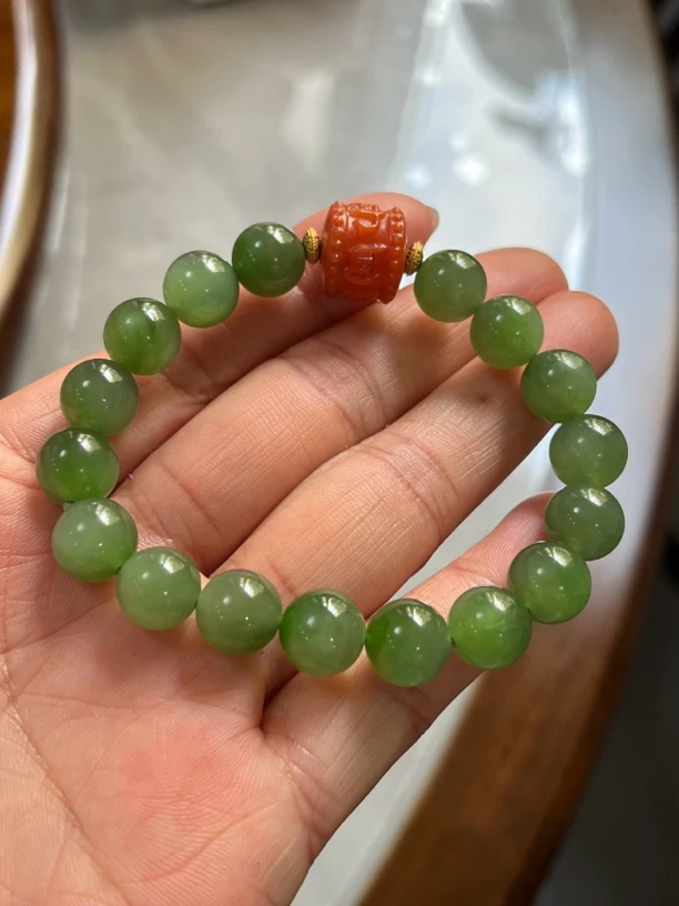 天然和田碧玉手链