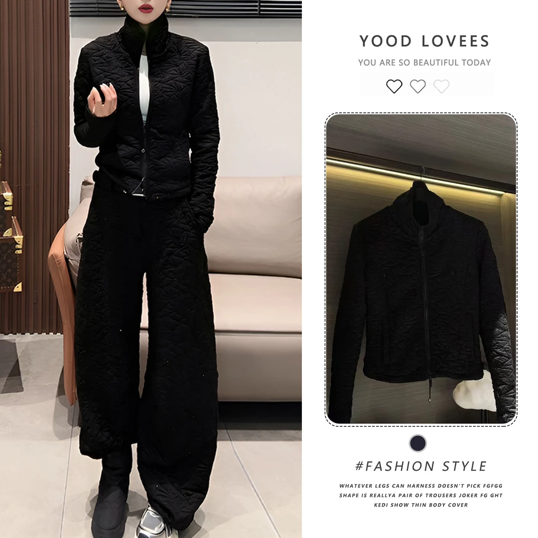 黑色高级感卫衣时尚套装女秋冬2025年新款显瘦休闲通勤穿搭一整套