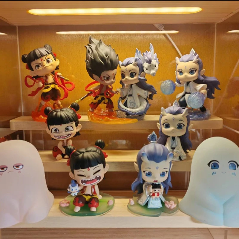 哪吒2魔童闹海敖丙泡泡玛特DIY盲盒展示架积木防尘透明收纳展示柜