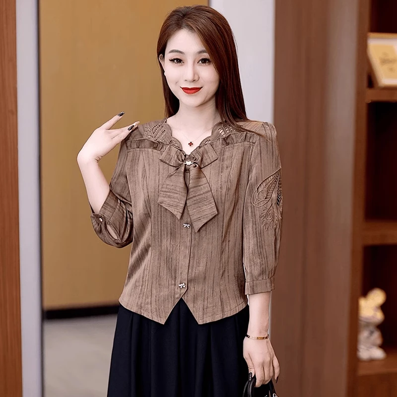 时尚套裙女2025春夏新款时髦洋气长袖衬衫半身裙气质显瘦两件套潮