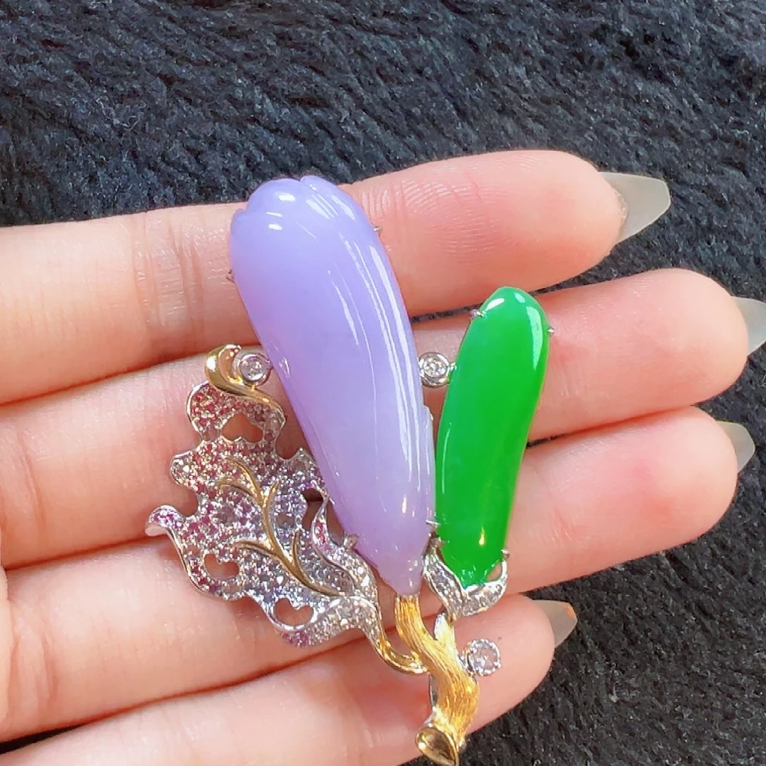 翡翠18K金镶嵌颈饰（福利款）签收后24小时鉴赏期