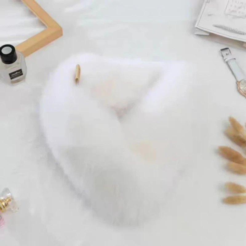 毛绒女围脖围巾磁铁百搭韩版保暖纯色毛2024c8900-芙姿FZ-园园